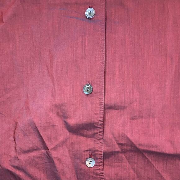 Doncaster Metallic Red Oversized Poplin Shirt Top Womens 4 - Picture 6 of 13